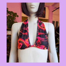 Neckholder Top red swirl