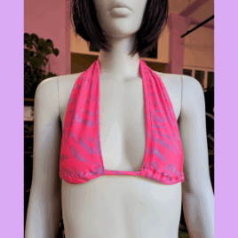 Neckholder Top pink tiger