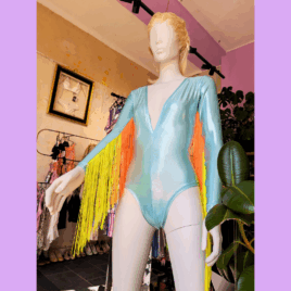 Fransen Bodysuit turquoise-yellow-orange